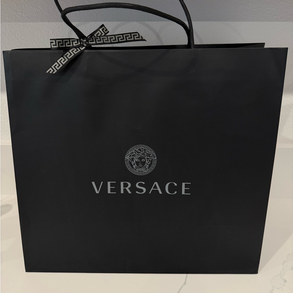 Versace Large Black and Silver Logo Gift Bag